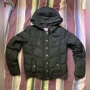 Juicy Couture Black Puffer Jacket with Hood